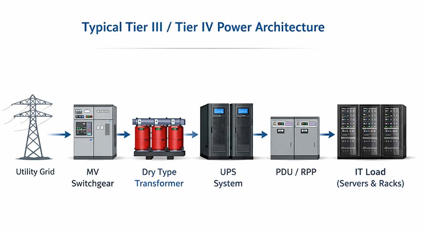 data center power architecture diagram